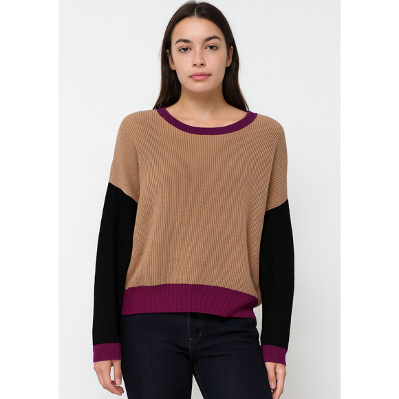 EXPRESS Relaxed Colorblock Sweater Knit Oversized Crewneck NWT Small - Picture 1 of 9